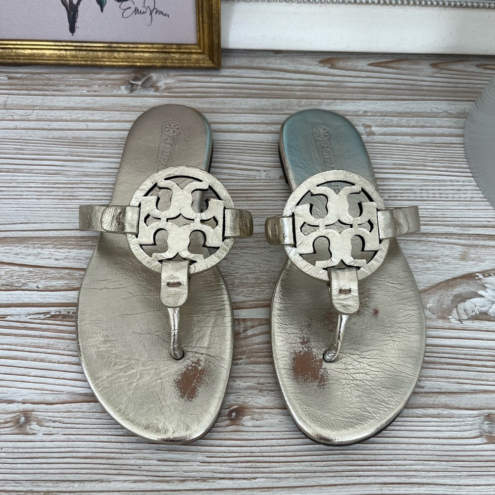 Tory Burch MILLER SOFT METALLIC SANDAL